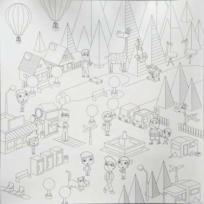 Graffiti self adhesive whiteboard film for little children avoiding scrawling on wall